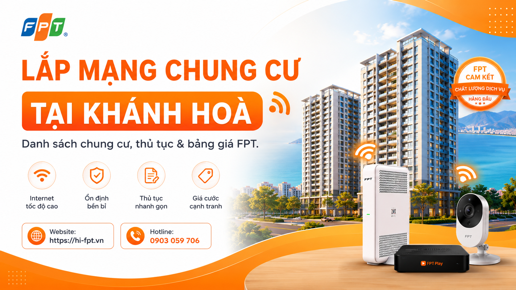 Lắp mạng FPT ở chung cư tại Khánh Hoà